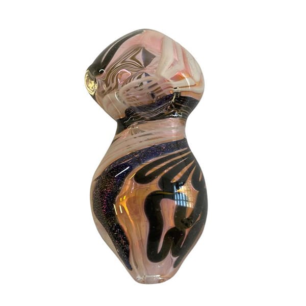 4.5" HAND PIPE GOLD FUMED WITH DICHROIC LINE