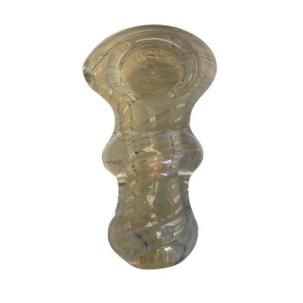 3.6" HAND PIPE SILVER FUMED GLASS