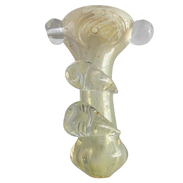 4.5" HAND PIPE SILVER FUMED GLASS