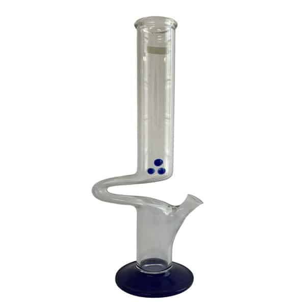 18.5" WATER PIPE CLEAR & BLUE
