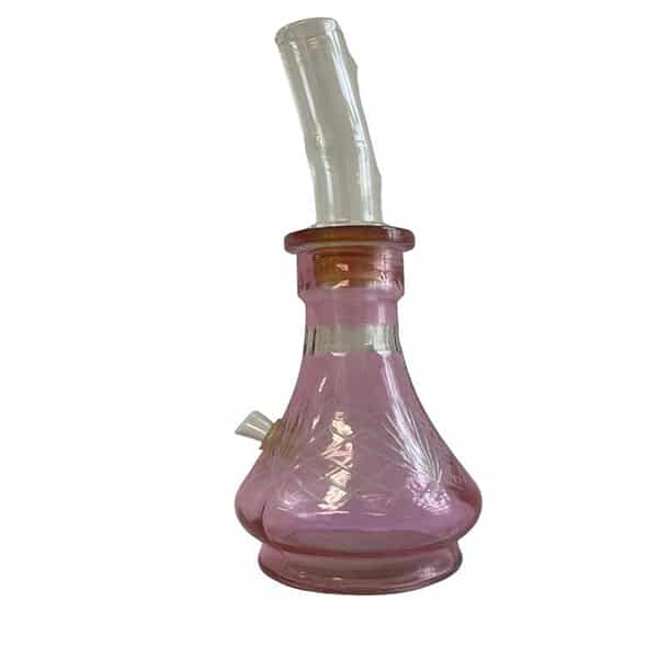 13.5" WATER PIPE PINK GLASS