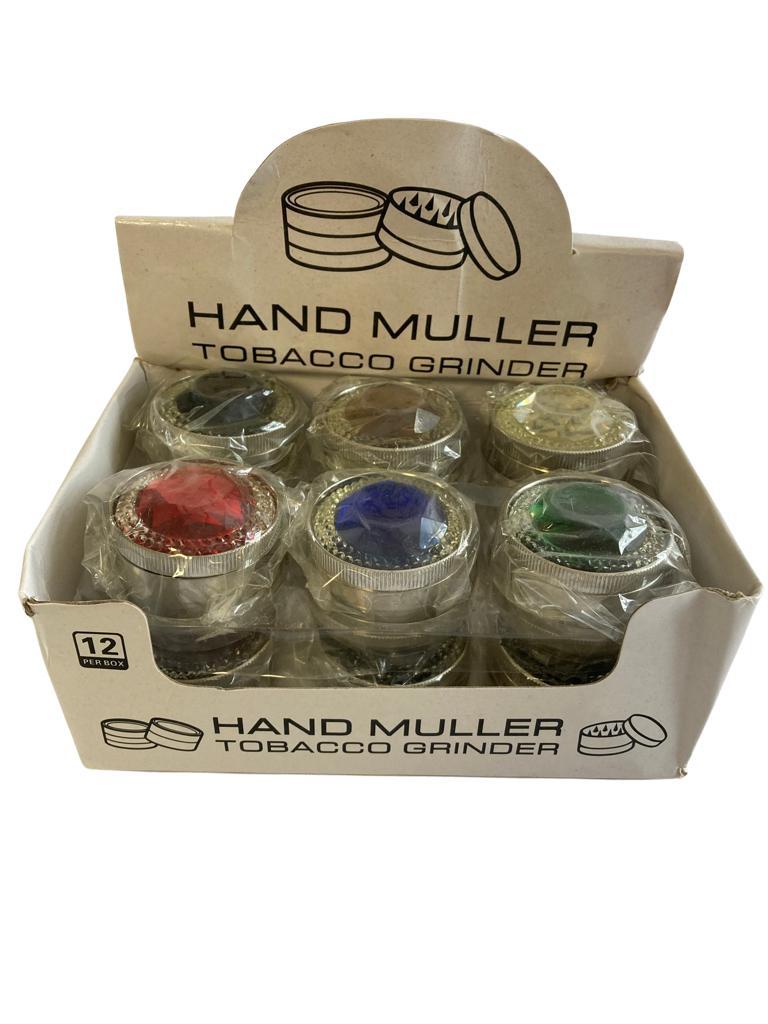 PACK OF 12 GEM GRINDERS 2" x 12 - ASSORTED COLORS