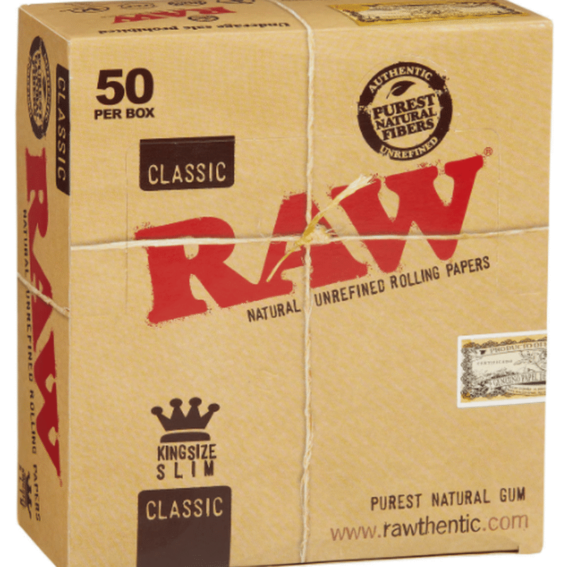 RAW CLASSIC KING SIZE - SLIM ROLLING PAPERS x 50