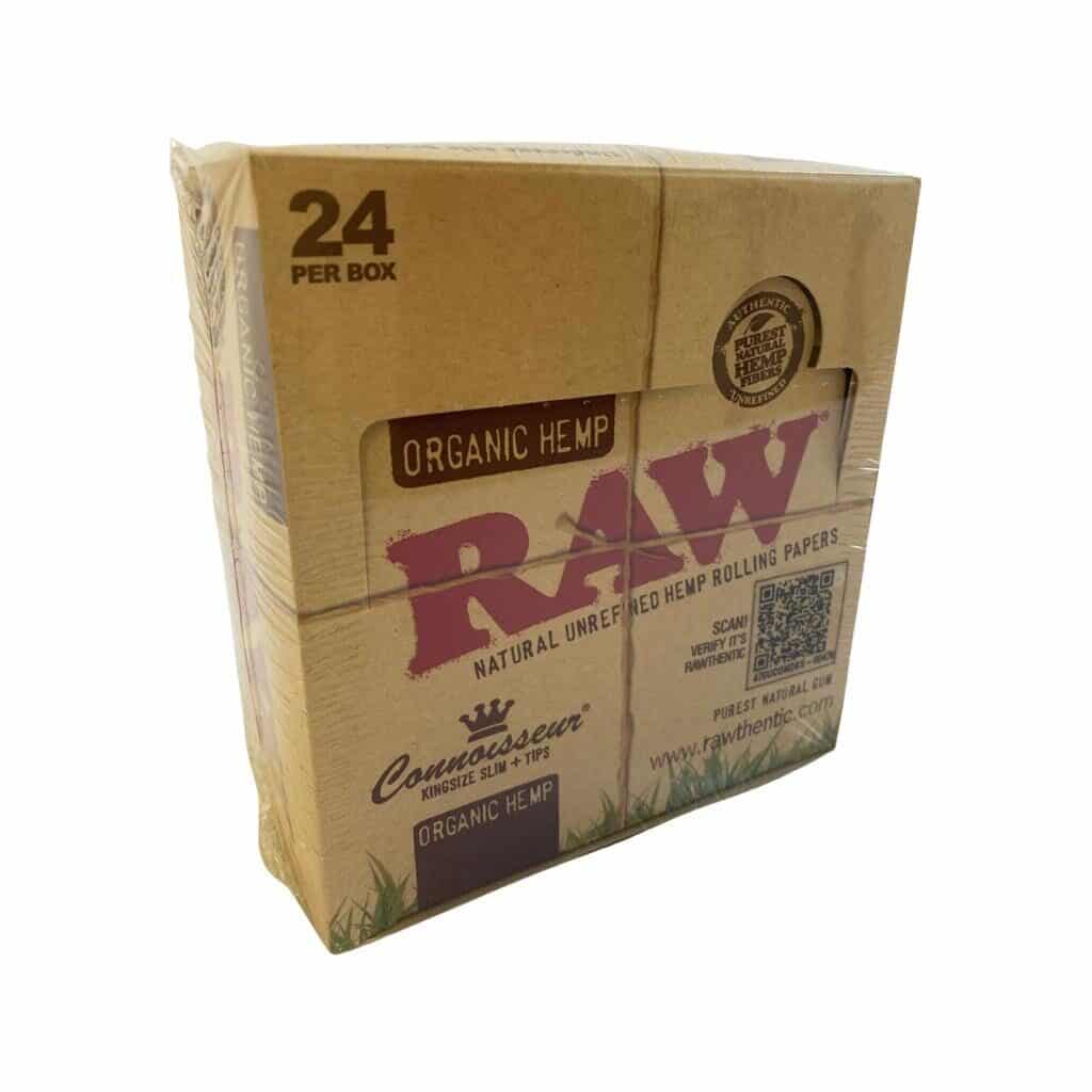 RAW ORGANIC HEMP CONNOISSEUR KING SIZE - SLIM +TIPS