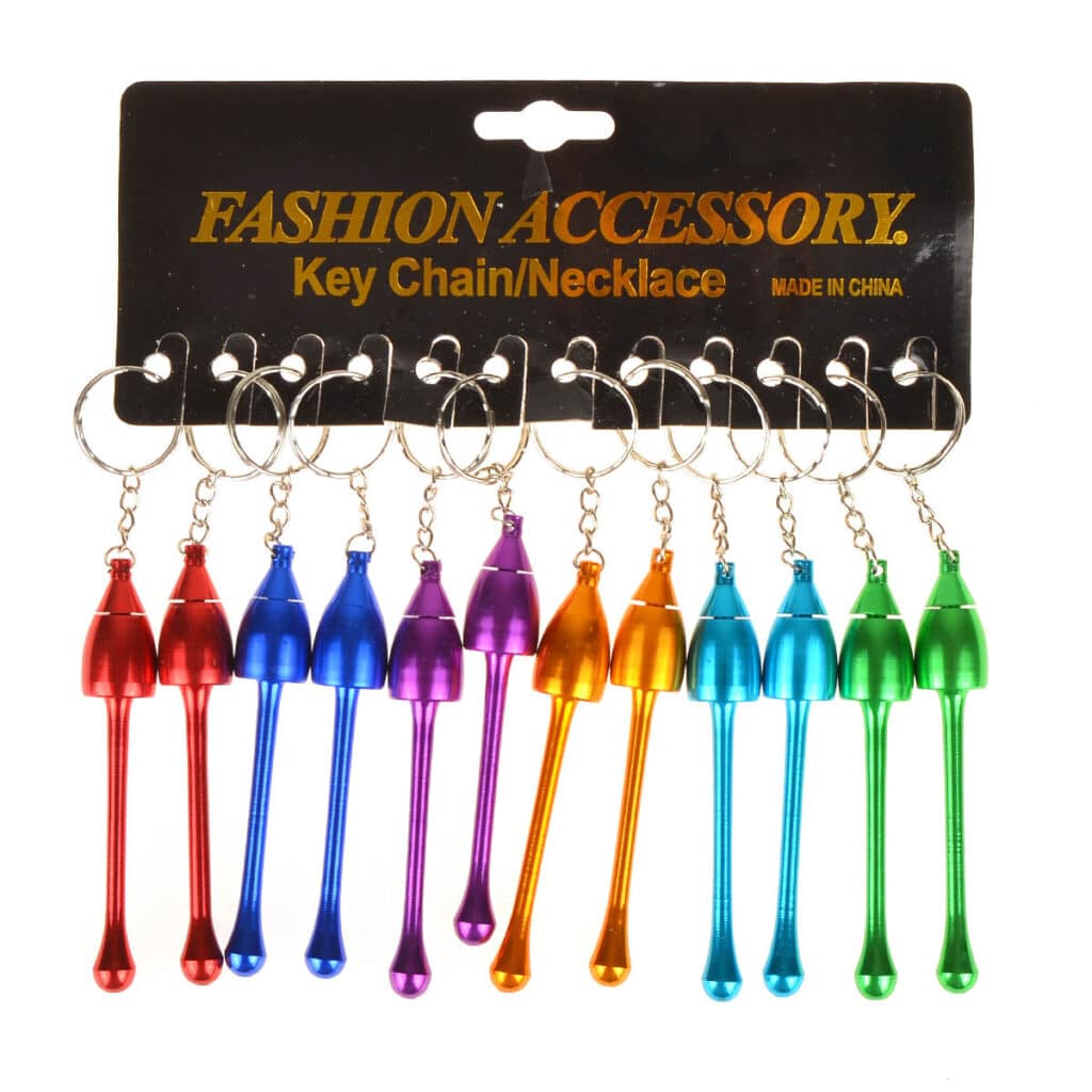 KEY CHAIN MUSHROOM METAL PIPE - ASSORTED COLORS