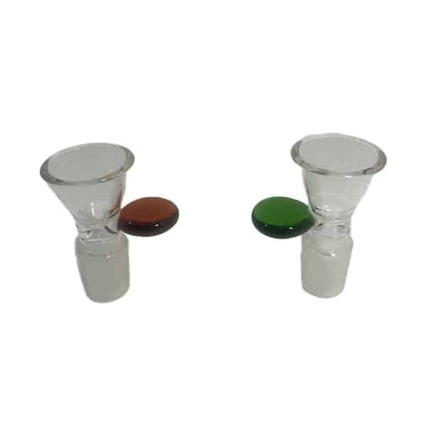 18mm MALE BOWL WITH COLORED COIN HANDLE